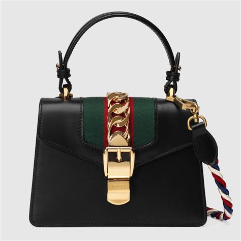 gucci sylvie mini bag black|Gucci boston bag guccissima.